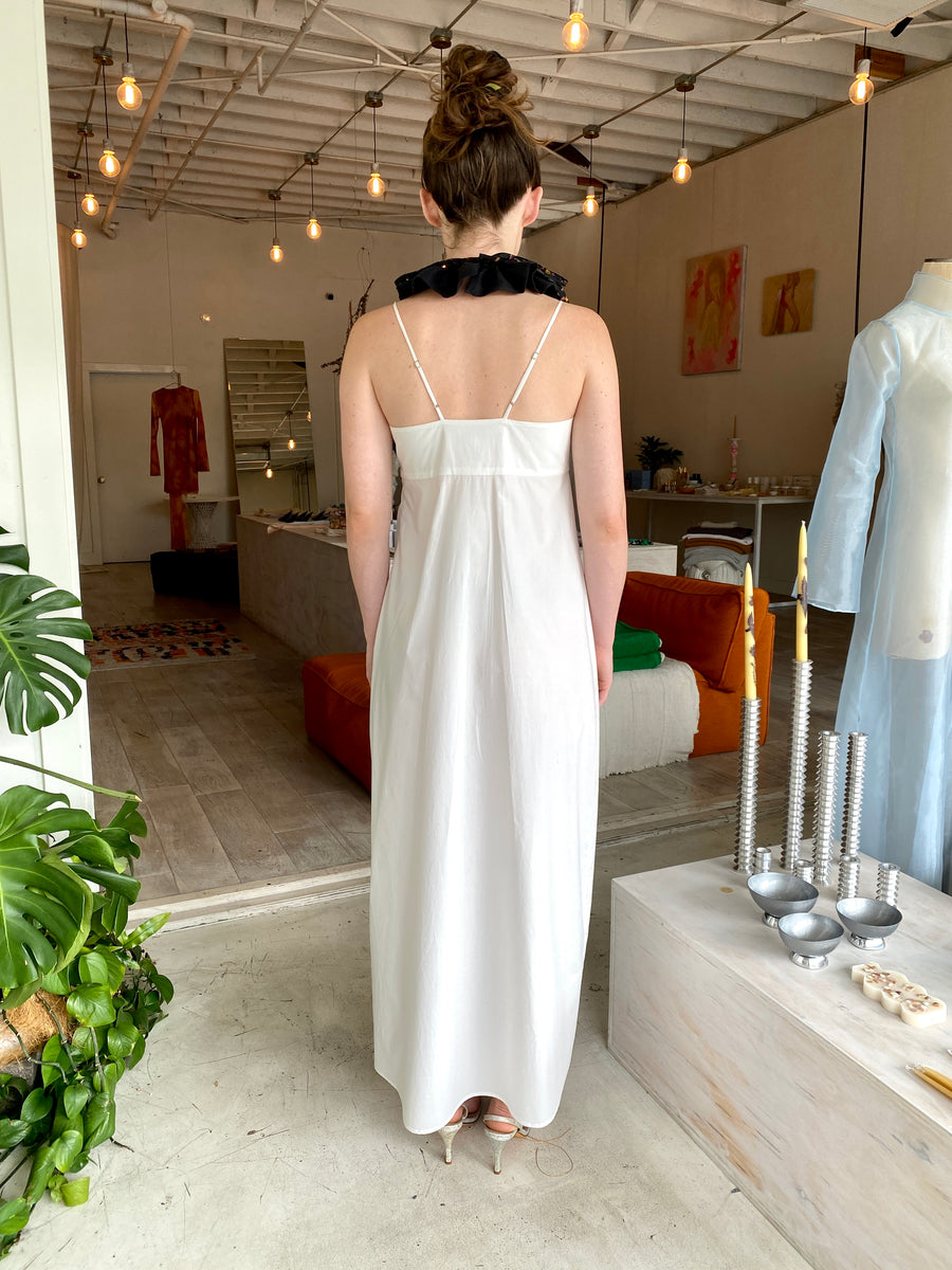 SWYR italian cotton slip dress in white