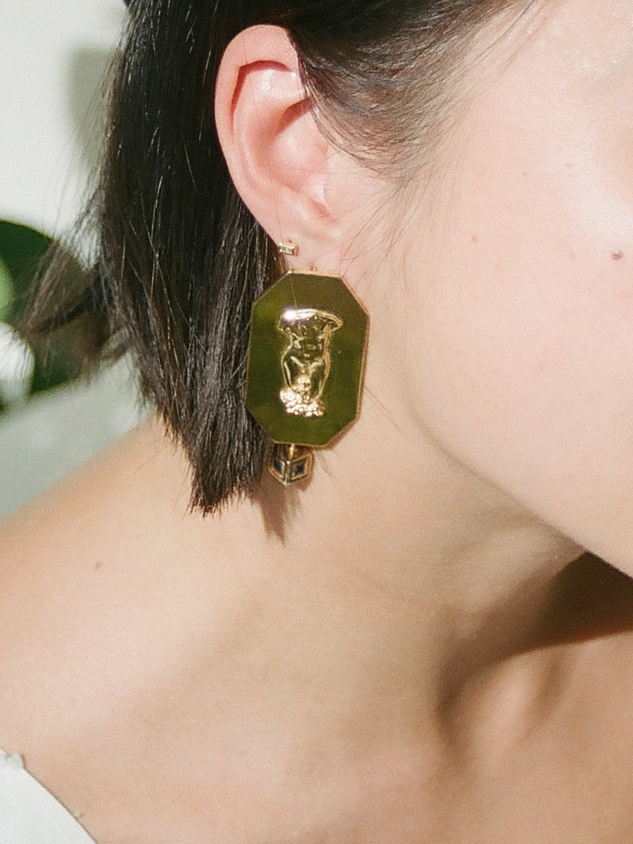 Santavanitas Aphrodite’s Son 18kt Gold-plated Earring/Brooch